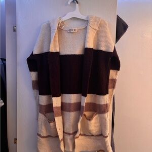 Cardigan with hoodie